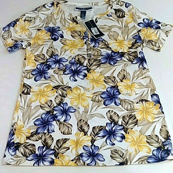 Karen Scott Tops - Karen Scott Women's Colorful Floral Knit Top Size PS
